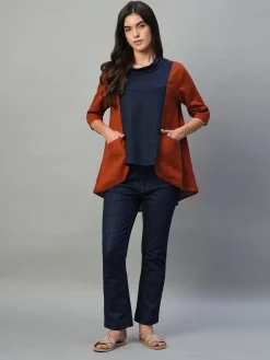 Women Cottonworld Tops & Shirts | Tops & Shirts^Women's 100% Linen Regular Fit Blouse