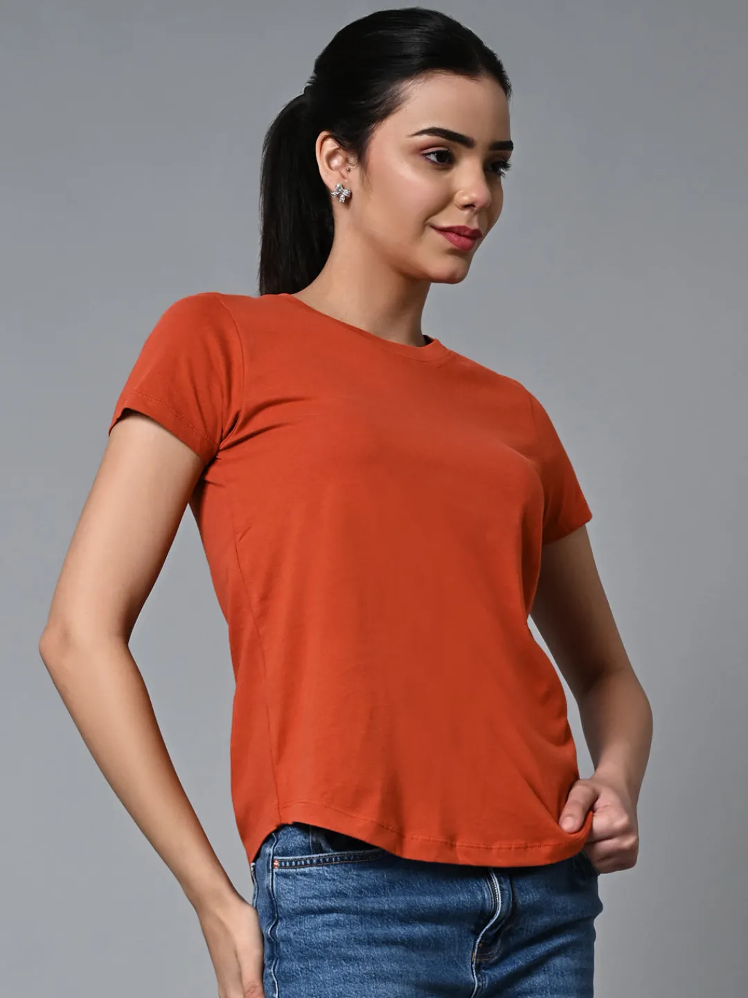 Women Cottonworld Regular Fit | Round Neck^Women's Cotton Regular Fit Tshirt