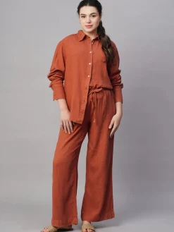 Women Cottonworld Womens Co-Ord Sets^Women's Cotton Viscose Boxy Fit Blouse