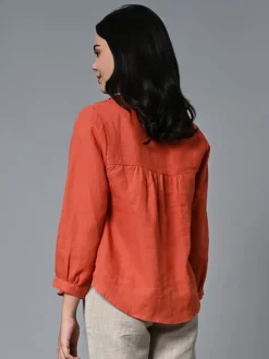 Women Cottonworld Tops & Shirts | Tops & Shirts^Women's Linen Regular Fit Blouse