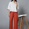 Women Cottonworld Trousers | Womens Co-Ord Sets^Women's Linen Viscose Regular Fit Pant
