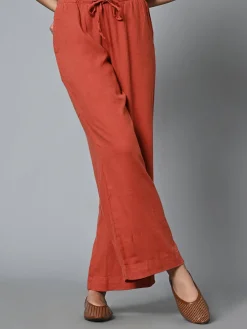 Women Cottonworld Trousers | Womens Co-Ord Sets^Women's Linen Viscose Regular Fit Pant
