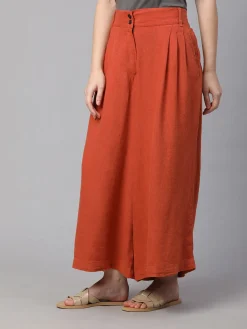 Women Cottonworld Culottes^Women's Linen Viscose Regular Fit Culotte