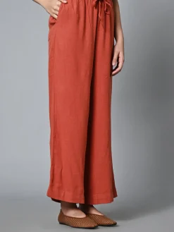 Women Cottonworld Trousers | Womens Co-Ord Sets^Women's Linen Viscose Regular Fit Pant