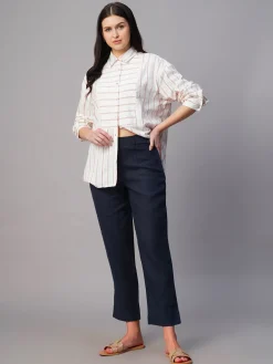 Women Cottonworld Tops & Shirts | Tops & Shirts^Women's al Cotton Linen Boxy Fit Blouse