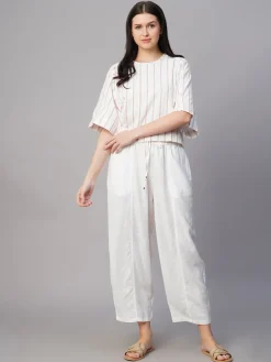 Women Cottonworld Tops & Shirts | Tops & Shirts^Women's al Cotton Linen Boxy Fit Blouse