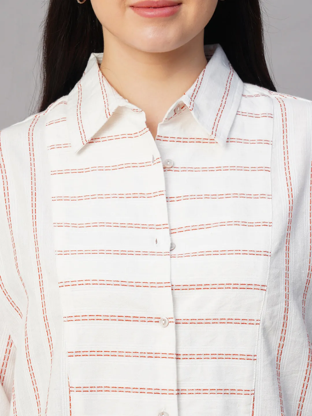 Women Cottonworld Tops & Shirts | Tops & Shirts^Women's al Cotton Linen Boxy Fit Blouse