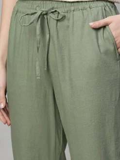 Women Cottonworld Pants | Pants^Women's Linen Viscose Regular Fit Pant