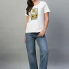 Women Cottonworld Round Neck | Regular Fit^Women's 100% Cotton Regular Fit Tshirt