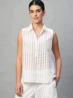 Women Cottonworld Womens Co-Ord Sets^Women's 100% Cotton Regular Fit Blouse