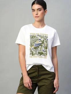 Women Cottonworld Round Neck | Regular Fit^Women's 100% Cotton Regular Fit Tshirt