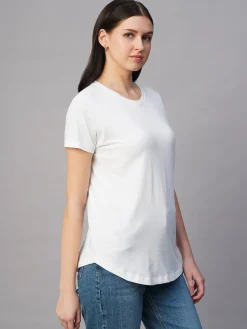 Women Cottonworld Round Neck | Regular Fit^Women's 100% Cotton Regular Fit Tshirt
