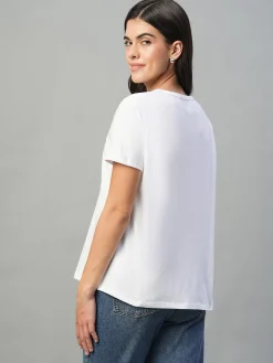 Women Cottonworld Round Neck | Regular Fit^Women's 100% Cotton Regular Fit Tshirt