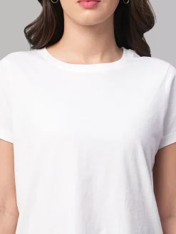 Women Cottonworld Round Neck | Regular Fit^Women's 100% Cotton Regular Fit Tshirt
