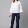 Women Cottonworld Tops & Shirts | Tops & Shirts^Women's 100% Linen Boxy Fit Blouse