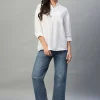 Women Cottonworld Tops & Shirts | Tops & Shirts^Women's 100% Linen Regular Fit Blouse