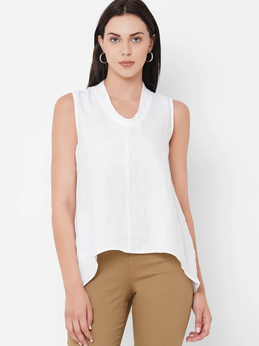 Women Cottonworld Tops & Shirts | Tops & Shirts^Women's 100% Linen Regular Fit Blouse