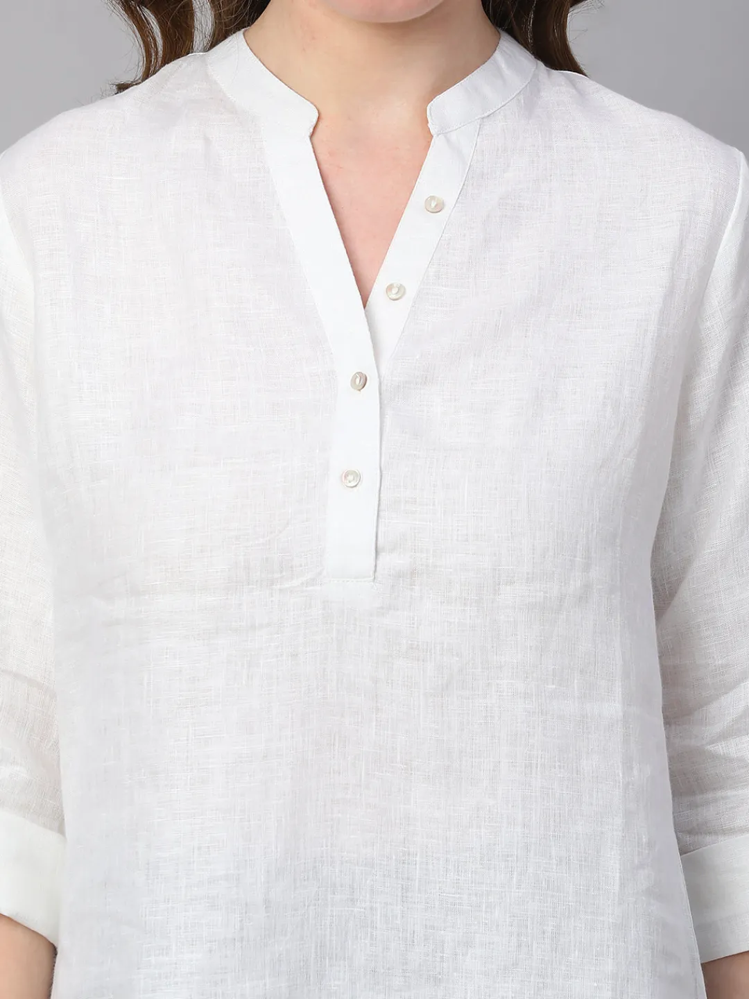 Women Cottonworld Tops & Shirts | Tops & Shirts^Women's 100% Linen Regular Fit Blouse
