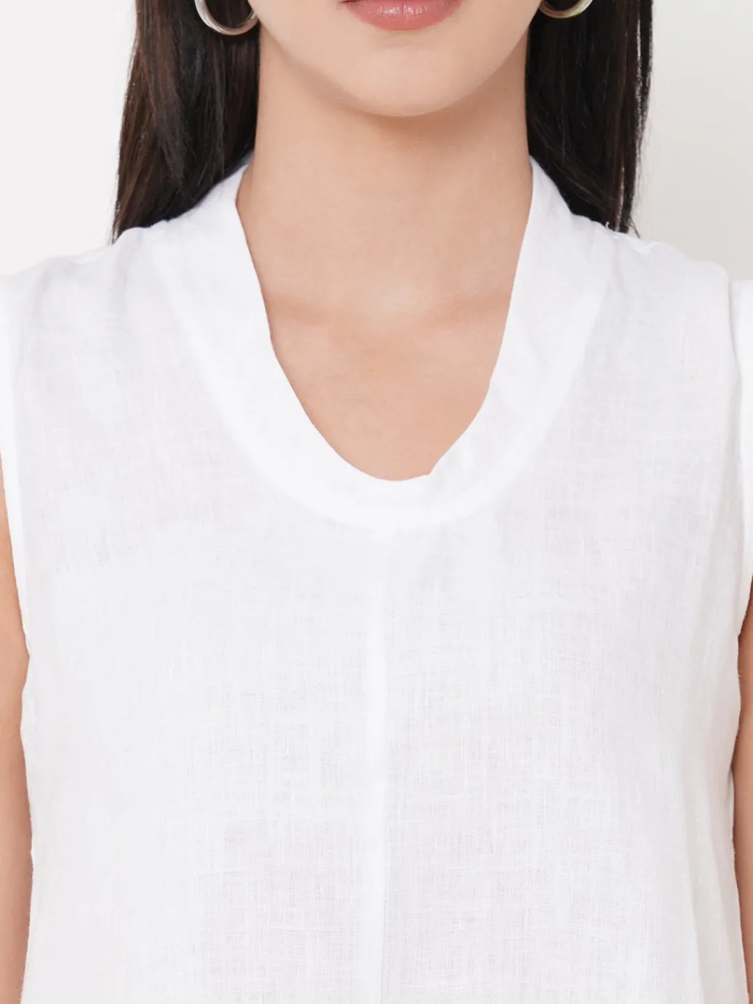 Women Cottonworld Tops & Shirts | Tops & Shirts^Women's 100% Linen Regular Fit Blouse