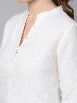 Women Cottonworld Tops & Shirts | Tops & Shirts^Women's 100% Linen Regular Fit Blouse