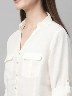 Women Cottonworld Tops & Shirts | Tops & Shirts^Women's Linen Regular Fit Blouse