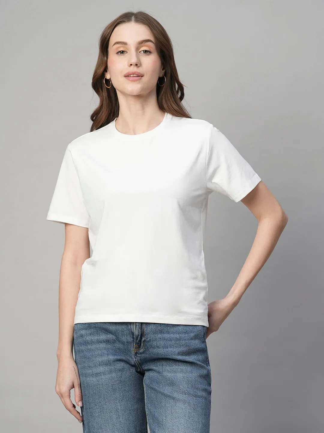 Women Cottonworld Round Neck | Regular Fit^Women's Cotton Bamboo Regular Fit Tshirt