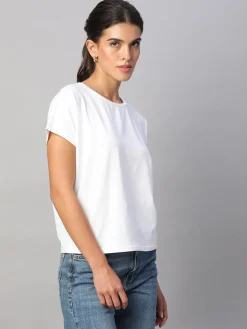 Women Cottonworld Women | Regular Fit^Women's Cotton Bamboo Elastane Regular Fit Tshirt