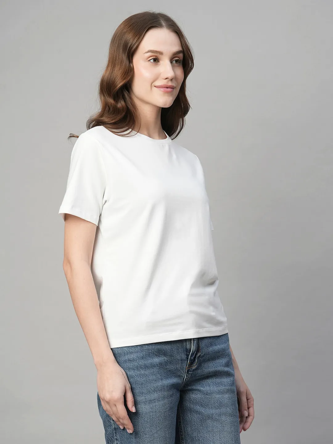 Women Cottonworld Round Neck | Regular Fit^Women's Cotton Bamboo Regular Fit Tshirt