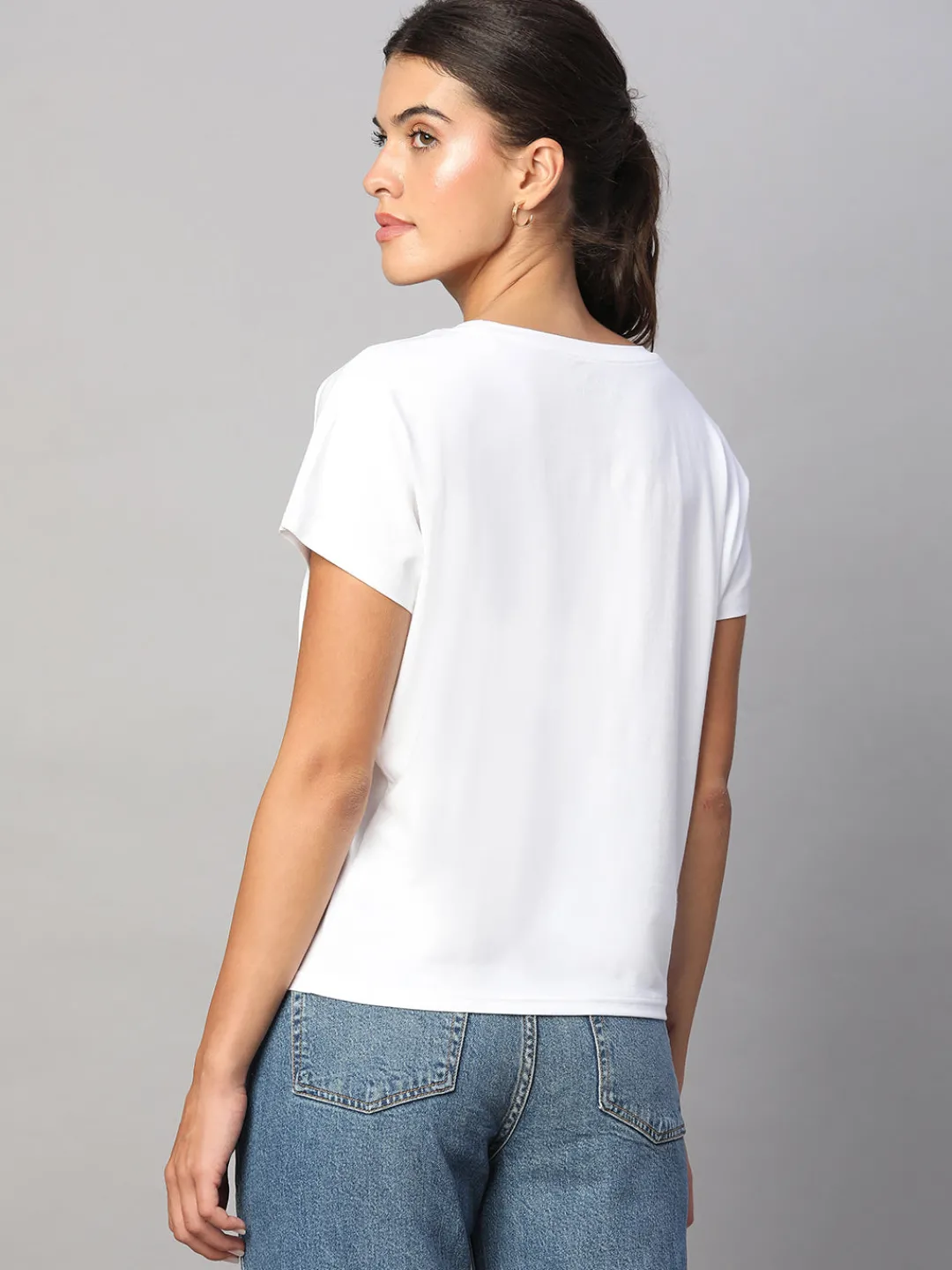 Women Cottonworld Women | Regular Fit^Women's Cotton Bamboo Elastane Regular Fit Tshirt