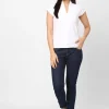 Women Cottonworld V-Neck^Women's Cotton Elastane Slim Fit Tshirt