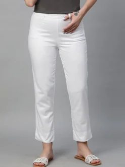 Women Cottonworld Trousers^Women's Cotton Elastane Regular Fit Pant