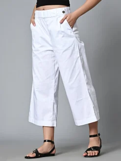 Women Cottonworld Culottes^Women's Cotton Elastane Regular Fit Culotte