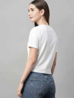 Women Cottonworld Round Neck | Regular Fit^Women's Cotton Elastane Regular Fit Tshirt