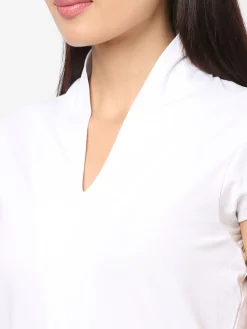 Women Cottonworld V-Neck^Women's Cotton Elastane Slim Fit Tshirt