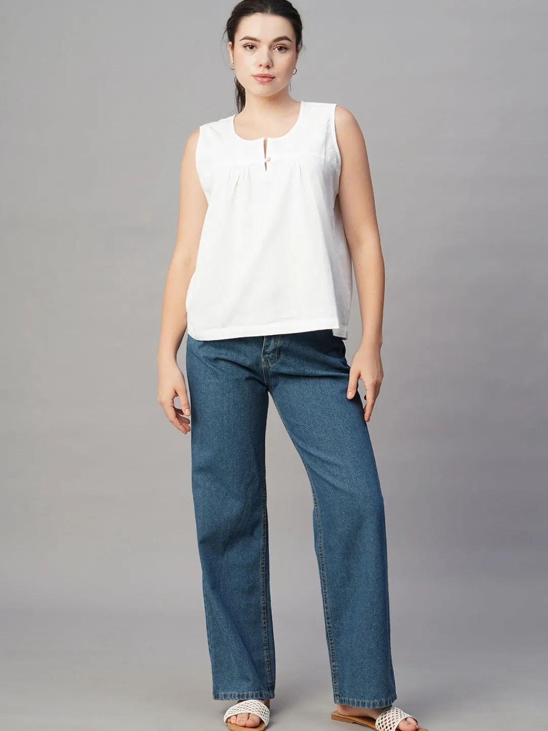 Women Cottonworld Tops & Shirts | Tops & Shirts^Women's Cotton Linen Regular Fit Blouse