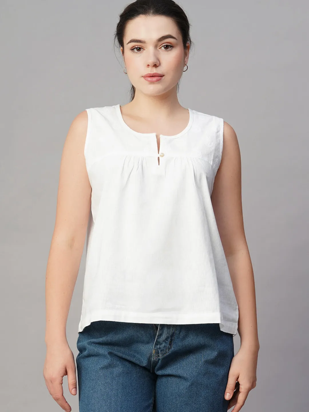 Women Cottonworld Tops & Shirts | Tops & Shirts^Women's Cotton Linen Regular Fit Blouse