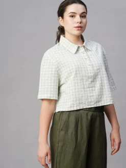 Women Cottonworld Tops & Shirts | Tops & Shirts^Women's Cotton Linen Boxy Fit Blouse