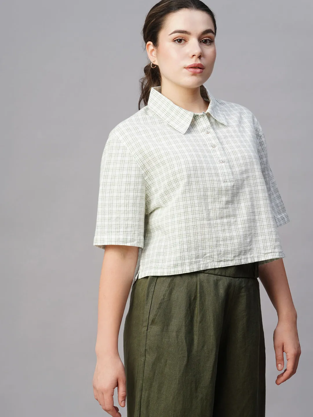 Women Cottonworld Tops & Shirts | Tops & Shirts^Women's Cotton Linen Boxy Fit Blouse