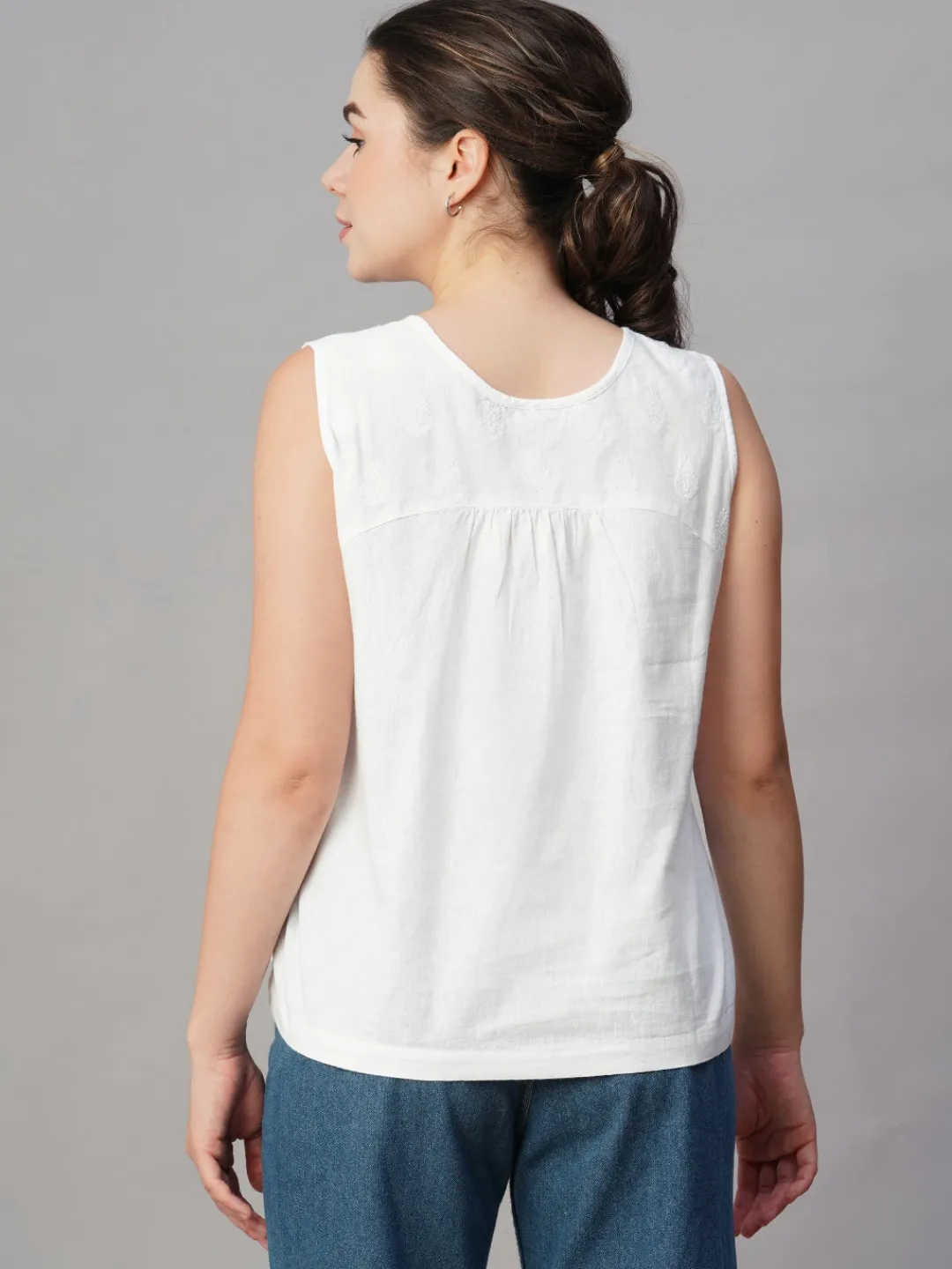 Women Cottonworld Tops & Shirts | Tops & Shirts^Women's Cotton Linen Regular Fit Blouse