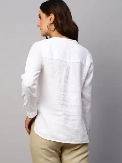 Women Cottonworld Tops & Shirts | Tops & Shirts^Women's Cotton Linen Regular Fit Blouse