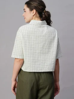 Women Cottonworld Tops & Shirts | Tops & Shirts^Women's Cotton Linen Boxy Fit Blouse