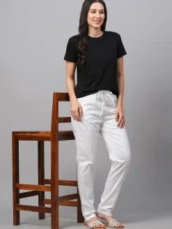 Women Cottonworld Trousers^Women's Cotton Lycra Regular Fit Pant