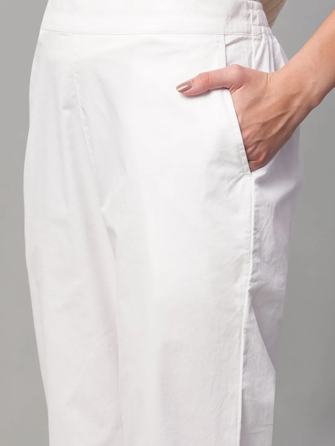 Women Cottonworld Trousers^Women's Cotton Lycra Regular Fit Pant