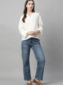 Women Cottonworld Tops & Shirts | Tops & Shirts^Women's Linen Boxy Fit Blouse