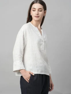 Women Cottonworld Tops & Shirts | Tops & Shirts^Women's Linen Boxy Fit Blouse