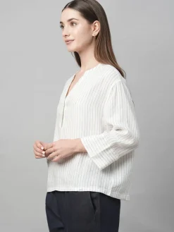 Women Cottonworld Tops & Shirts | Tops & Shirts^Women's Linen Boxy Fit Blouse