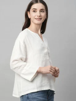 Women Cottonworld Tops & Shirts | Tops & Shirts^Women's Linen Boxy Fit Blouse