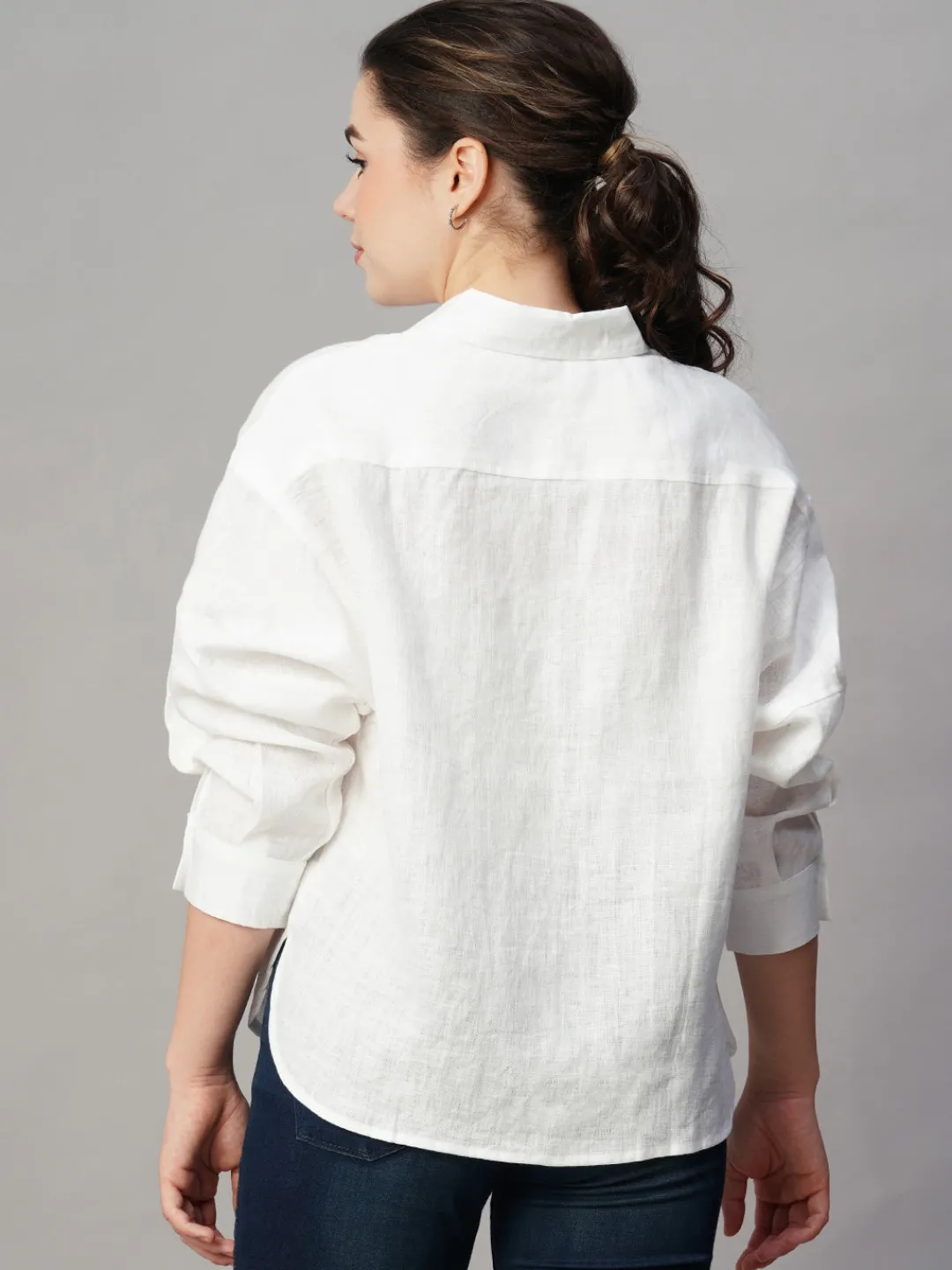 Women Cottonworld Tops & Shirts | Tops & Shirts^Women's Linen Boxy Fit Blouse