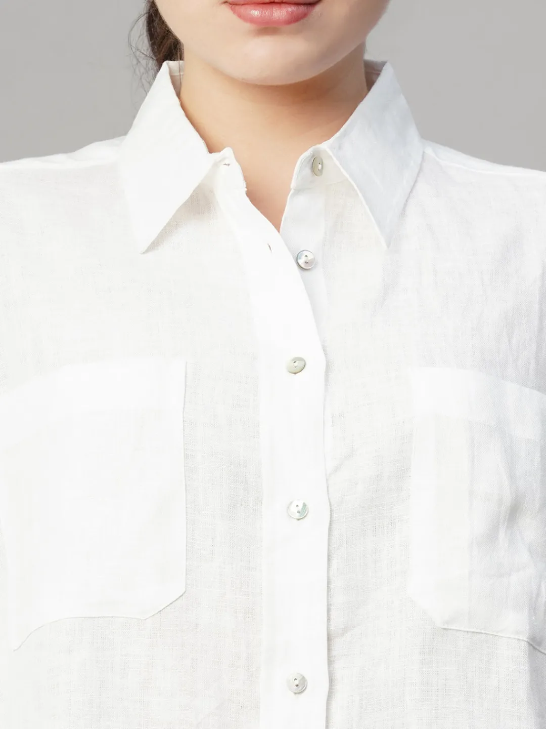 Women Cottonworld Tops & Shirts | Tops & Shirts^Women's Linen Boxy Fit Blouse