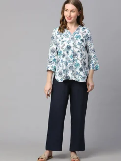 Women Cottonworld Tops & Shirts | Tops & Shirts^Women's Linen Cotton Regular Fit Blouse